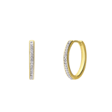 Zilveren goldplated oorringen kristal 20mm voor dames