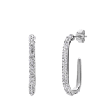 Ohrhänger aus 925er Silber, oval, Kristall