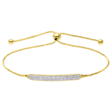 Vergoldetes Armband aus 925 Silber, Plättchen, Kristallsteine