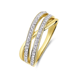 Zilveren goldplated ring met kristal voor dames