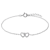 Armband aus 925 Silber, kleine Herzen, Zirkonia