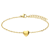Stainless steel goldplated fantasiearmband met hanger hart voor dames