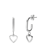 Stainless steel oorhangers met open hart
