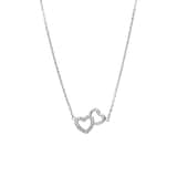Stainless steel ketting met open hart zirkonia