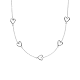 Zilveren ketting met hangers hart