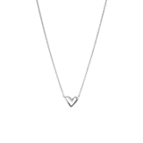 Halskette aus 925 Silber mit Herzanhänger, Zirkonia