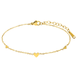 Armband aus Edelstahl, vergoldet, mit Herz und Schatulle