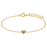 Zilveren goldplated armband hart amazonite voor dames