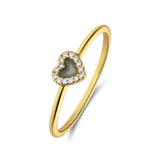 Zilveren goldplated ring met een hartvormige Amazonite gemstone