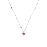 Halskette aus 925er Silber mit rosa Herz