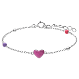Armband aus 925er Silber mit rosa Herz