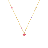 Halskette aus 925er Silber, vergoldet, mit rosa Herz