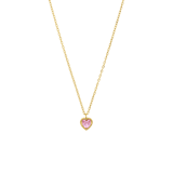 Stainless steel goldplated ketting vintage roze hart voor dames