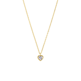 Stainless steel goldplated ketting met hanger hart met zirkonia voor dames