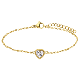 Stainless steel goldplated armband vintage wit hart