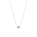 14 karaat geelgouden ketting met geboortesteen hanger Maart