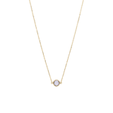 14 karaat geelgouden ketting met geboortesteen hanger April