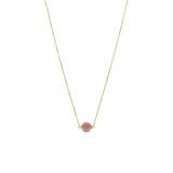 14 karaat geelgouden ketting met geboortesteen hanger Juni