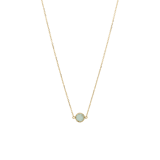 14 karaat geelgouden ketting met geboortesteen hanger Augustus
