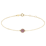 Armband aus 585 Gelbgold mit Geburtsstein-Anhänger, Juni