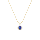Zilveren goldplated ketting met hanger met zirkonia voor dames