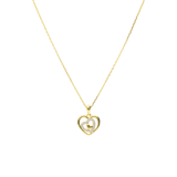Zilveren goldplated ketting met hanger hart met zirkonia voor dames