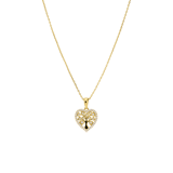 Zilveren goldplated ketting met hanger hart met zirkonia voor dames