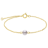 Armband, 925 Silber, vergoldet, mit Perle