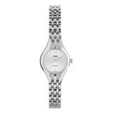 Q&Q Damenarmbanduhr aus silbernem Edelstahl F12A-004PY