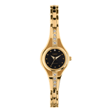 Q&Q Damenarmbanduhr aus goldfarbenem Edelstahl F13A-002PY