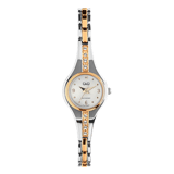 Q&Q Damenarmbanduhr aus zweifarbigem Edelstahl F13A-003PY