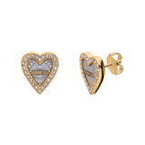 Guess stainless steel goldplated oorknoppen met kristal voor dames