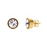 Guess stainless steel goldplated oorknoppen met kristal voor dames