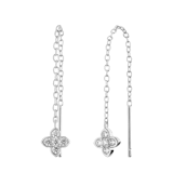 Durchzieher-Ohrringe aus 925er Silber, blume, Zirkonia