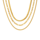 Camille stainless steel goldplated ketting multi voor dames