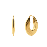 Ohrringe aus Edelstahl, vergoldet, flach mit Finish