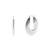 Camille stainless steel oorringen plat met bewerking voor dames