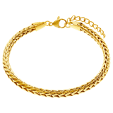 Armband aus Edelstahl, vergoldet, mit Fuchsschwanzglied