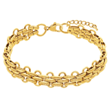 Stainless steel goldplated fantasiearmband voor dames