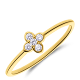 Zilveren goldplated ring bloem met zirkonia voor dames