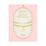 Stainless steel goldplated armbanden set met hanger hart voor dames