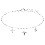 Armband aus 925er Silber mit Anhängern in Sternform, Zirkonia