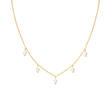 Stainless steel goldplated ketting met hanger met parel voor dames