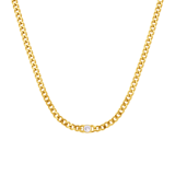 Stainless steel goldplated ketting met hanger met zirkonia voor dames