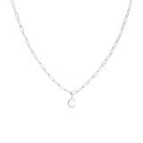 Stainless steel ketting closed forever met letter C
