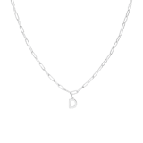 Halskette aus Edelstahl, Closed-Forever-Glied, mit Buchstabe „D“