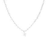 Halskette aus Edelstahl, Closed-Forever-Glied, mit Buchstabe „K“