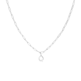 Halskette aus Edelstahl, Closed-Forever-Glied, mit Buchstabe „Q“