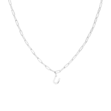Halskette aus Edelstahl, Closed-Forever-Glied, mit Buchstabe „U“