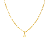 Stainless steel goldplated ketting closed forever letter A